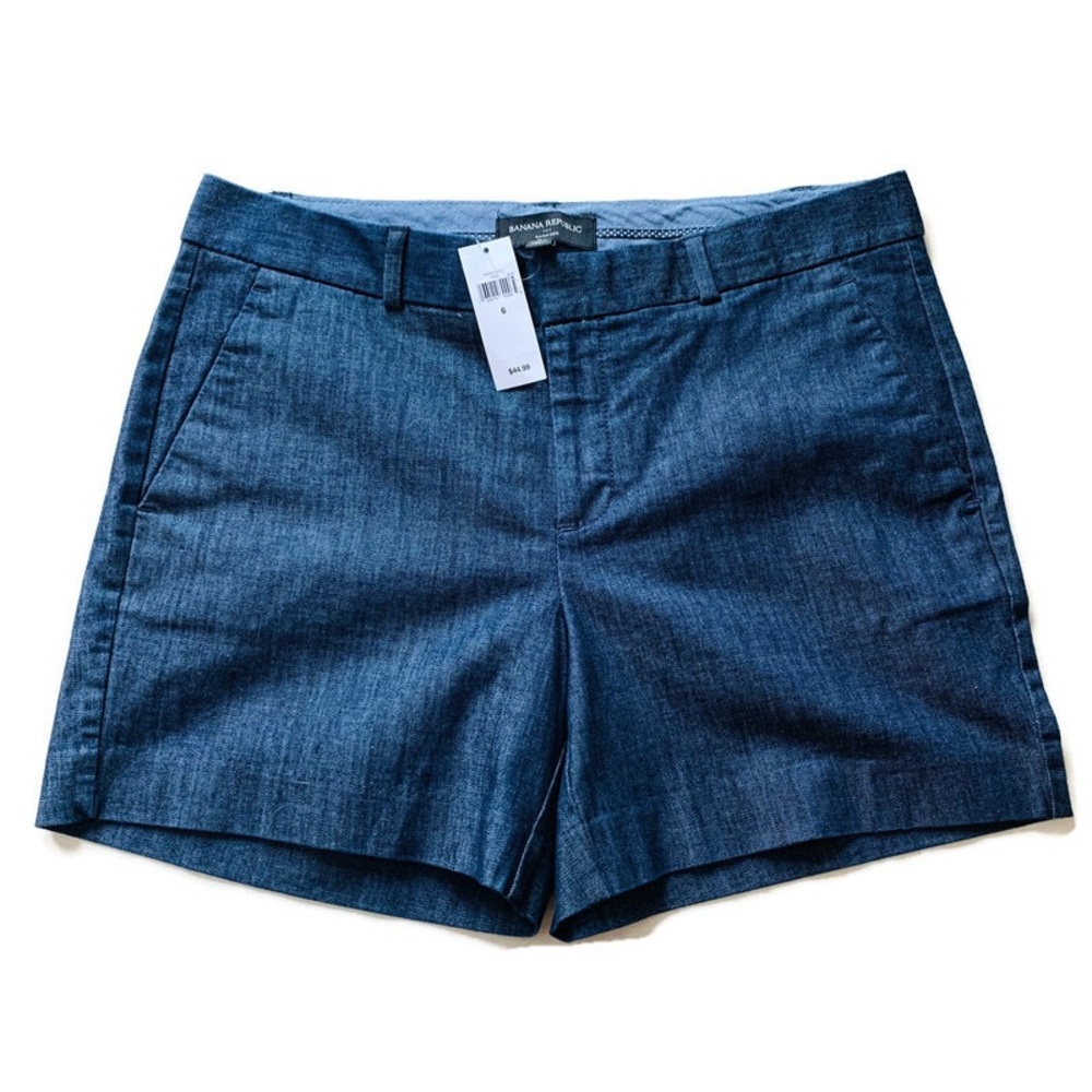 Banana Republic Sz 6 Hampton Fit Solid Blue Shorts